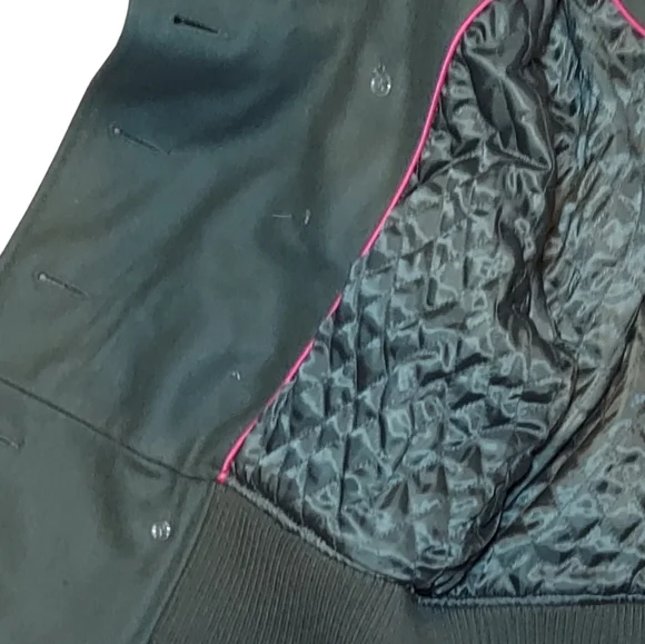 Black Rivet Wool Blend Aviator Style Jacket - Picture 6 of 10